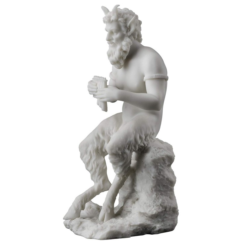 JFSM INC. Pan Playing Flute on Rock Statue - Greek