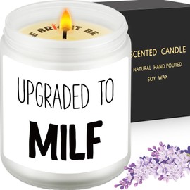 Expecting Mom Gift, Upgraded to Milf Scented Candle, Mothers Day Present, New Mama Gift, Pregnancy Gifts, First Mothers Day Gifts, Birthday Presents for Her, Friend, Coworker, First Time Mom to Be