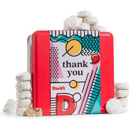 David’s Cookies Ideal Thank You Gift for Everyone – 1Lb Butter Pecan Meltaways Cookies with Crunchy Pecans and Powdered Sugar – Premium Fresh Ingredients – Comes with a Lovely Tin Box