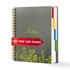 Spiral Notebook Journal, 120GSM Thick Coil Notebooks for Work, School, A4 (8.5" x 11") College Ruled Journals Lined Pages, VALIDASS 320 Pages Meeting Hardcover Notebook for Women,Men-Green