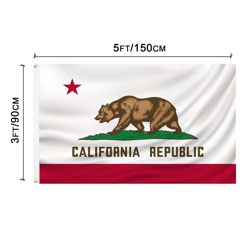 California Flag 3x5 FT California State FLAG Polyester CA Flag
