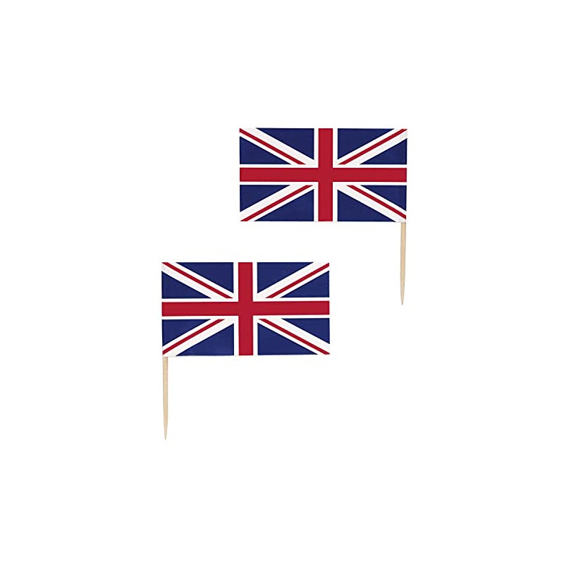 Unique 28800 Cupcake Toppers-Union Jack Party-Pack of 30, Multicolour