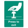 Press to EXIT SAV Signs Personal Protection Site Security 1