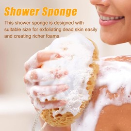 2 Stück Badeschwämme, Körperschwamm mit Dichtem Schaum für Frauen Männer, Luffaschwamm Größere Peeling für Sanfte Gründliche Reinigung Geeignet für trockene Haut, empfindliche Haut, Rund