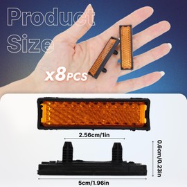 8 x night safety warning pedals, reflectors for bicycle pedals, reflective films for increased visibility, ideal for bicycles in the dark and low light conditions