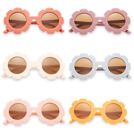 letcdfer 6 Pairs Kids Sunglasses Cute Sunflower Sunglasses kids Round Sunglasses kids Round Sunglasses Colorful Kids Fashion Sunglasses for Boys and Girls Photo Props Beach Party Christmas Dress Up