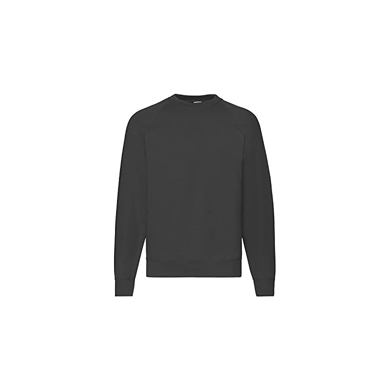 Fruit of the Loom Men's Raglan Sweatshirt, Black, Large (Size:Large)