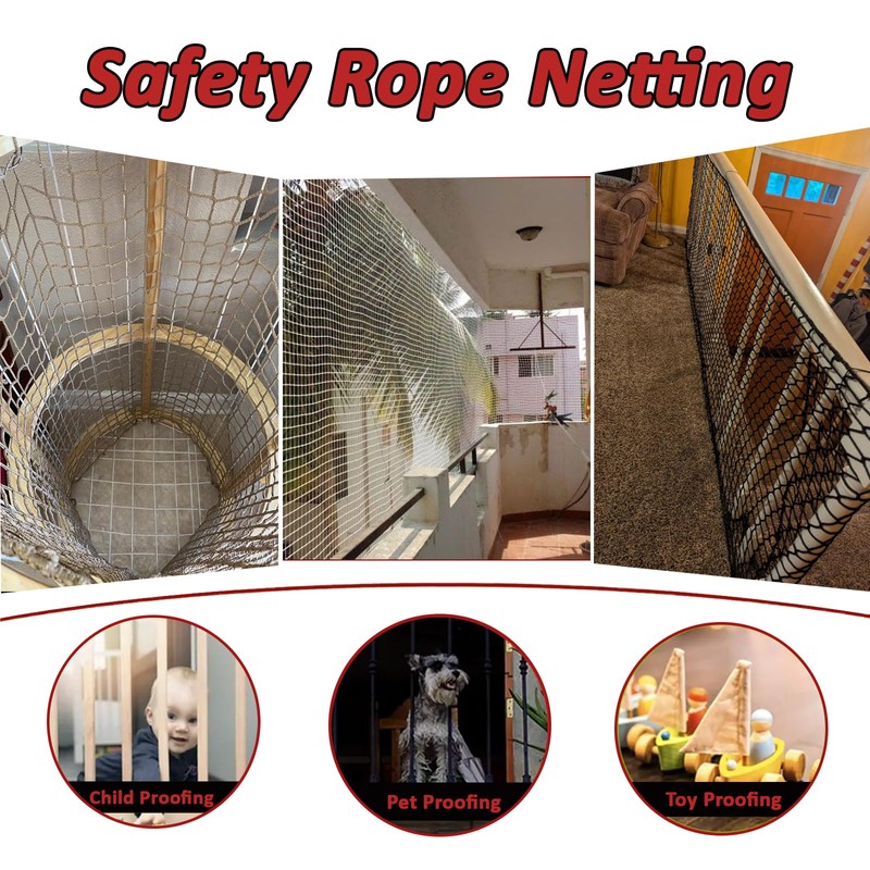 KAERYHET Safety Rope Net Kids Pet Stairs Balcony Railings Protection