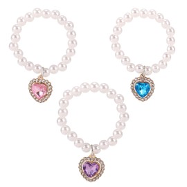 3pcs Doll Pearl Necklace, Plastic Elegant Mini Pearl Doll Necklace Jewelry Accessories for 6.7 Inches Dolls Mini Chain Decoration Display and Collection