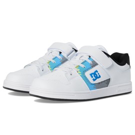 DC Manteca 4 V (Little Big Kid) Skate Shoe, White/Blue/Multi, 3.5 US Unisex