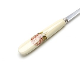 SimpleLife Ceramic Handle Spoon Stainless Steel Teaspoons | Rust Resistant | For Dessert Sundaes Ice Creams Lattes and Coffee Random Color (1 Piece)