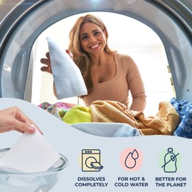 Miss Mouth's Messy Eater Laundry Detergent Sheets - Laundry Detergent, Hypoallergenic, Sensitive Skin Safe, Pediatrician and Dermatologist Tested, Fragrance Free, Travel Friendly, 60 loads