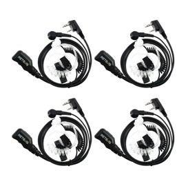 Retevis Walke-Talkie Earpiece with Mic, Volume Adjustable,Durable,Coil Tube,2 Pin,for RT22 RT68 RT21 H-777 RT19 RT15 RB26 RB89,Compatible with pxton SAMCOM Two Way Radio,2 Way Radio Earpiece(4 Pack)