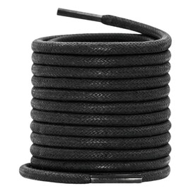 Ezfishoom 2 Pairs (4 Pieces) Waxed Shoelaces - Leather Shoes Shoestrings/Business Shoes Shoelaces/Shoes Strings, Thickness about 2.5mm, Unisex, 60~140cm, 7 Colors, Braided Wax Round Shoelaces, Durable