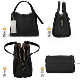 Kyoei-Tech Women's Handbag, High Quality Genuine Leather, Shoulder Bag, Formal Bag, Crossbody Bag, With Silk Scarf, Ultra Lightweight, 20.1 oz (592 g), Freestanding, Stylish, Cute, Stylish, High