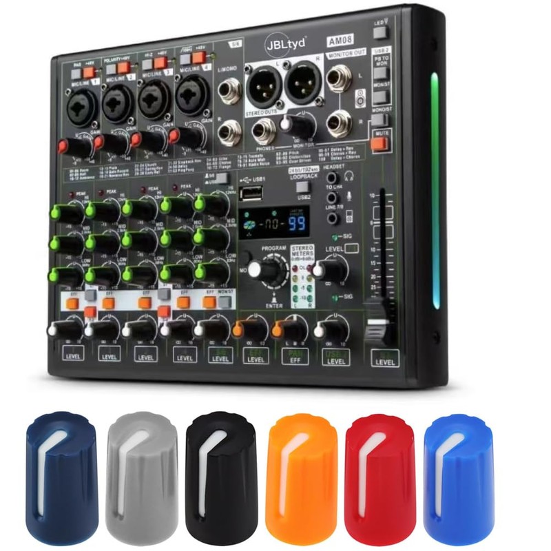 Bluejunior 30Pcs Mixer Knobs, 6mm D270 EQ Knob Replacement for