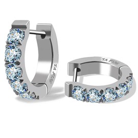 Alloy moissanite earrings WIC titanium alloy F136 colored Moissanite diamond implanted ear piercing straight needle and flat needle earrings ice blue 12mm