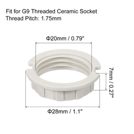 sourcing map G9 Light Socket Rings Lamp M20 Shade Holder Adapter Ring Replacement for Light Fixtures, White, Pack of 6