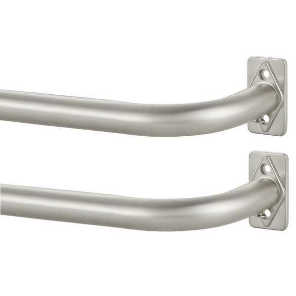 Brushed Nickel Curtain Rods for Windows 28 to 48 Inch,