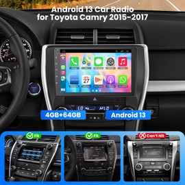 4GB+64GB Android 13 Car Radio for Toyota Camry 2015 2016 2017, 10.2 Inch Touch Screen Support Wireless CarPlay & Android Auto, Bluetooth 5.2 & Voice Control, GPS & WiFi, Backup Camera Car Stereo
