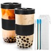 Esilihom Bubble Tea Cup, 2 Pack Reusable Bubble Tea Cup