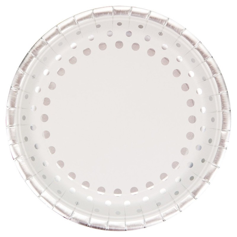 Creative Converting Disposable Sparkle and Shine Silver Plate, Party Supplies,