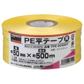 TRUSCO(トラスコ) PE平テープ 50mm×500m 黄 TPE-50500Y