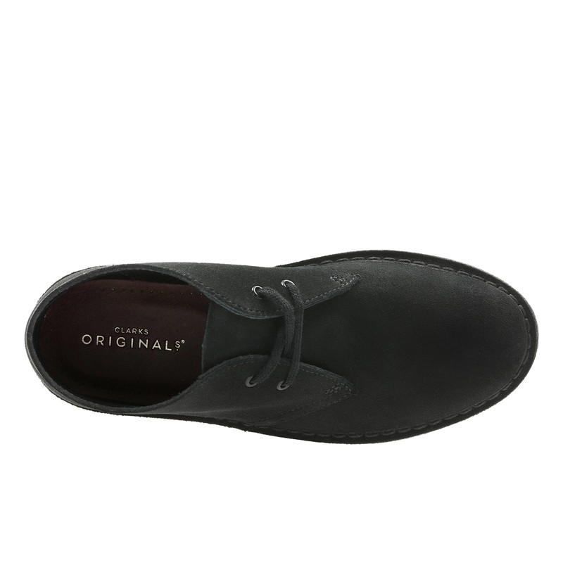 Clarks womens Desert Boot., Black Suede, 8.5