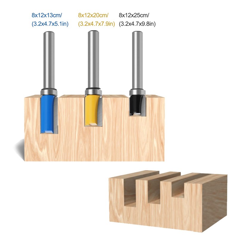 Pack of 3 Flush Cutters 8 mm, Copier Cutter Router