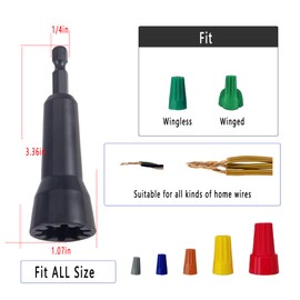 Richcat Wire Nut Twister,Wire Twister Tool for Drill,Wire Twisting Connector with Drill Bit Holder 1/4" Hex Drill,Wiring Tools,Wire Nut Tool,Wire Spinner,Electrical Wire Twister for Electrician(2PCS)