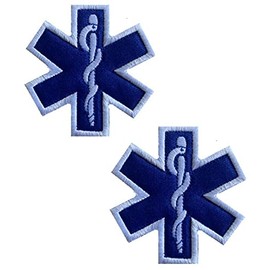 EMT Star of Life EMT EMS Paramédico Médico Cruz Médico Paramédico Parche de primeros auxilios, gancho y bucle táctico, cierre de apliques de moral militar bordado, 2 unidades