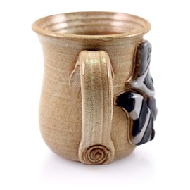 Modern Artisans Love Bandit Mug - American Made Stoneware Pottery with Sculpted Raccoon, 14-oz