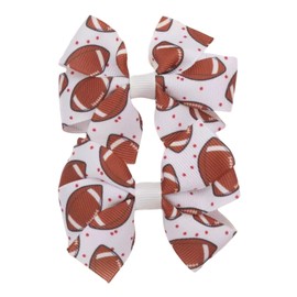 Football Hair Bow Clips Sports Bows for Toddler Girls Soccer Baby Bows Hair Clips Game Day Hair Accessories Ribbons Barrettes Infant Super Bowl Soccer