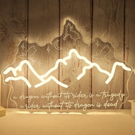 Vveikea Fourth Wing Neon Sign Dimmable 4th Wing Led Sign Basgiath War College Neon Lights Dragon Rider Light Up Sign Bookish Led Wall Decor for Fantasy Book Lovers Gifts