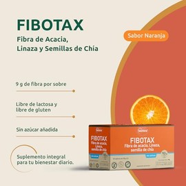 Biomiral Fibotax Suplementos Alimenticios - Fibra Con Acacia, Linaza Y Chía - 9.0g de Fibra - Sabor Naranja - 30 Sobres 10g c/u - Sin Azúcar