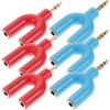 CAXUSD 5sets Professional Headset Splitter 1 to 2 Headphone Adapter