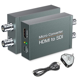 HDMI to SDI Converter, HDMI to 3G-SDI/HD-SDI, Audio Embedder 2 Way SDI Converter Dual SDI Output Adapter Support 1080P for Camera Home Theater