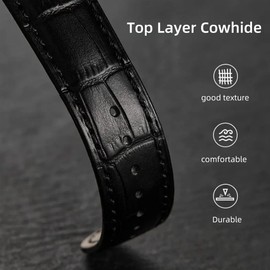 Jumpsunfun Watch Band 20mm, Genuine Leather Watch Strap, Calf Leather Replacement Strap Pink