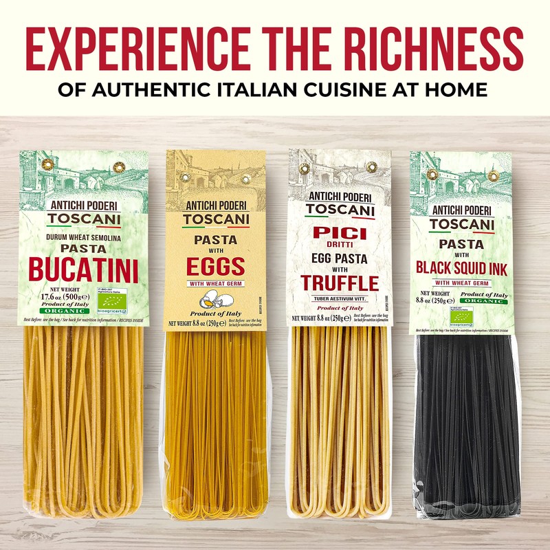 Antichi Poderi Organic Black Squid Ink Pasta Linguine - Black
