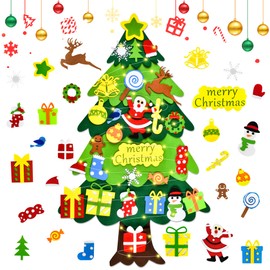 DazSpirit Christmas Tree, 3.28 ft DIY Felt Decorative Christmas Tree for Children, Christmas Tree for Decorating with Removable Hanging Ornaments, Christmas Tree for Home/Door/Wall Decoration