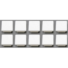 Universal Plastic 1-1/2 inch White Square Tubing Cap, Finishing Plug, Pipe Tubing End Cap, Durable Chair Glide (10)