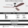 60 Inch Ceiling Fan with Lights, Solid Wood Blades Smart