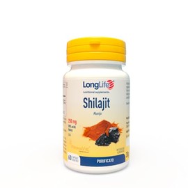 LongLife® Shilajit | Titolato 50% acidi fulvici e 10% urolitine (PrimaVie®) | Estratto purificato | Energia e vitalità | 60 capsule | Vegano e senza glutine