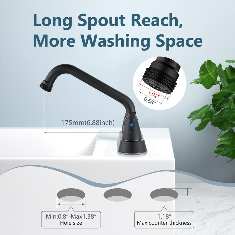 Aolemi Laundry Sink Faucet 4 Inch Centerset, Utility Sink Faucets