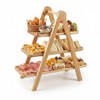 3 Tier Foldable Cupcake Stand, Rectangle Wooden Serving Tray, Farmhouse