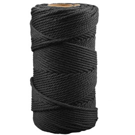 jijAcraft 4MM Black Macrame Rope Cord, 100M Cotton String Twine for Crafts, Graden String Cotton Rope for DIY Crafts Wall Hanging Plant Hanger Knitting Bundling Wrapping
