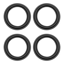 sourcing map 4.5 Inch Speaker Rubber Edge Surround Rings Replacement Parts for Speaker Repair or DIY 4pcs
