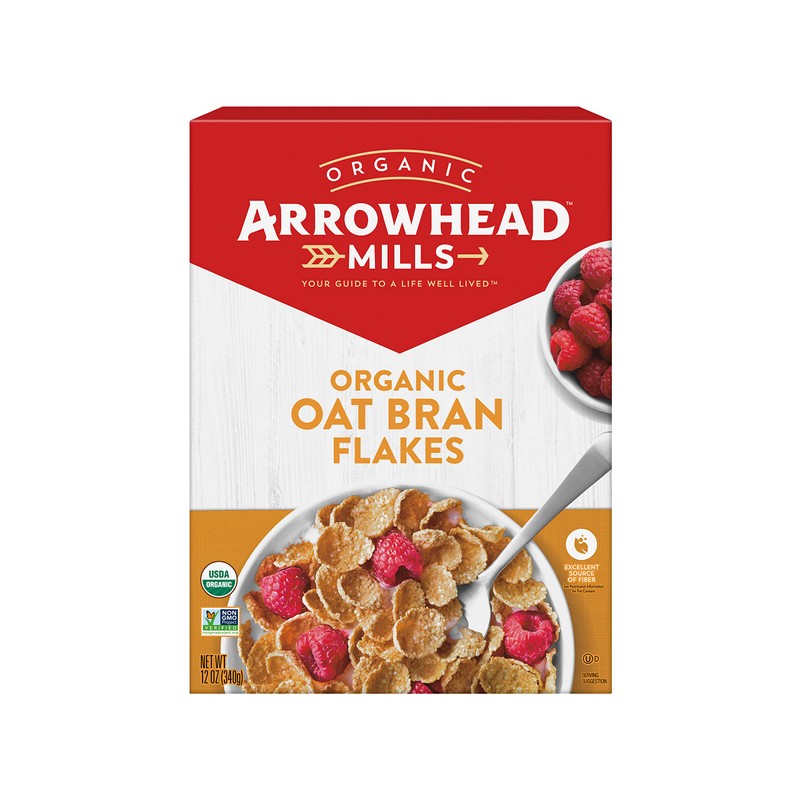 Arrowhead Mills Organic Cereal, Oat Bran Flakes, 12 Oz. Box