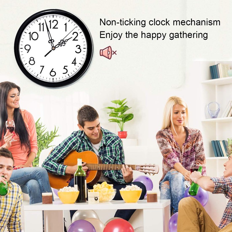 EMOON 2 Pack Non Ticking Clock Mechanism with 4 Pack