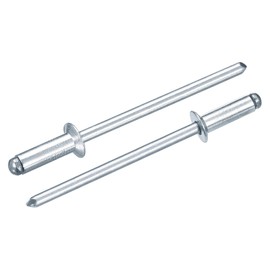 sourcing map 50Pcs 1/8"x3/8" Countersunk Head Blind Rivets, Zinc-Plated Carbon Steel Grip and Mandrel Cap Blind Rivets, Silver